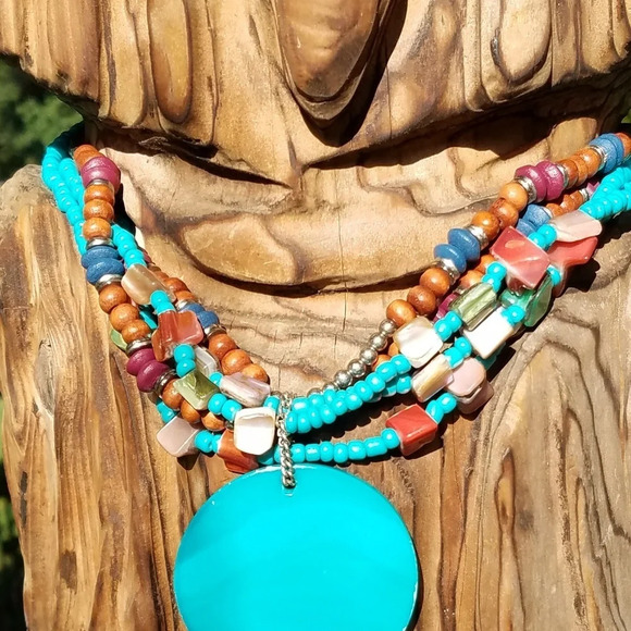 Multi Strand Beaded Necklace - Picture 7 of 7